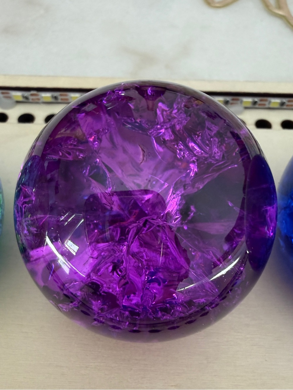 Purple Crackle Sphere Aura Crystal Ball Intuition Resilience Spiritual Growth